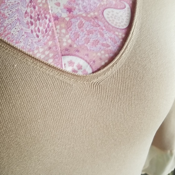 Vtg Jill Sanders blouse beige small organza detail - Picture 6 of 8